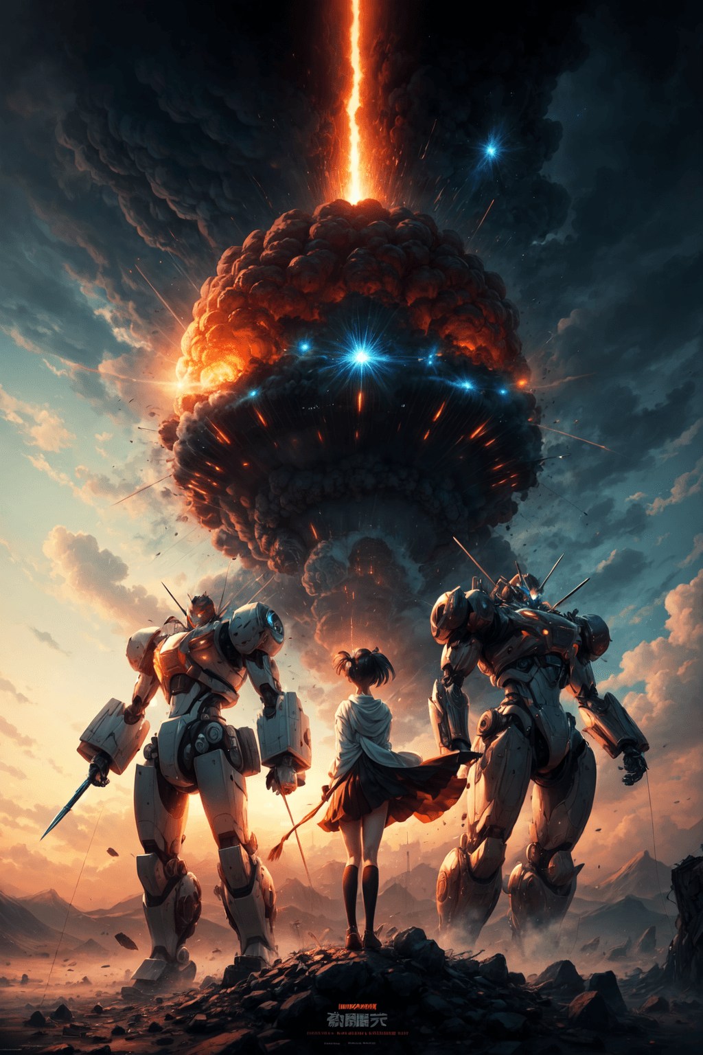 AI generated: incredibly powerful Anime Girl, created by Hideaki Anno and Katsuhiro Otomo and Rumiko Takahashi, Mo...
