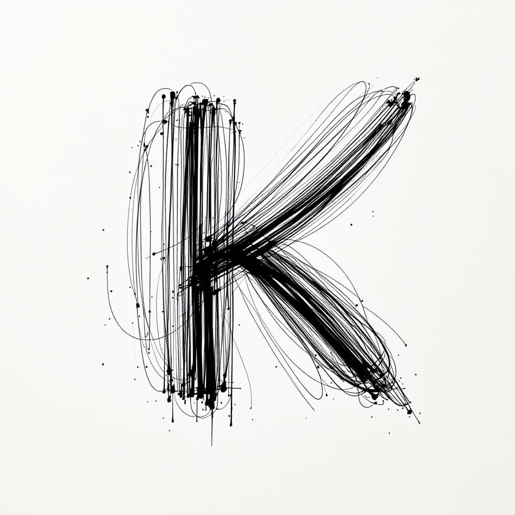 AI generated: Create a delicate, abstract line drawing with a single continuous stroke. The composition should res...