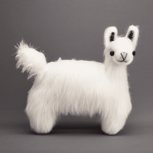 AI generated: : : fuzzy plush toy of a llama : : white background --uplight