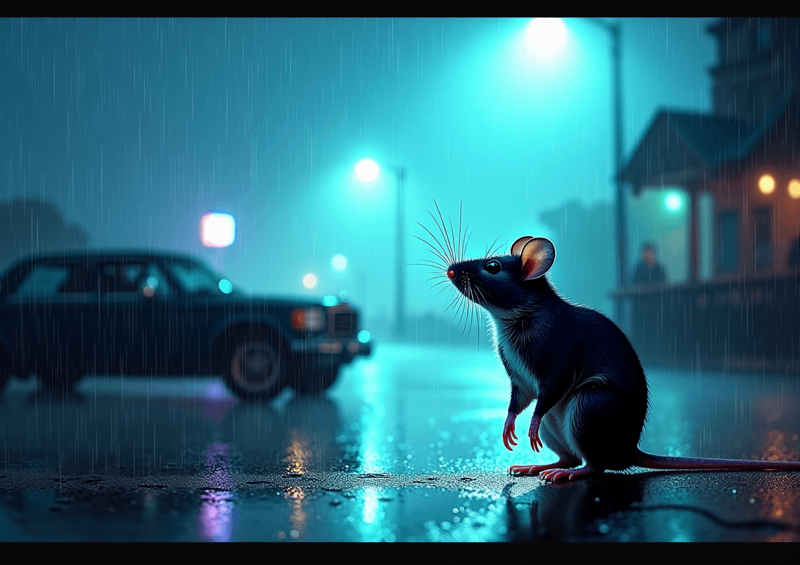 AI generated: Sugar mice in the rain