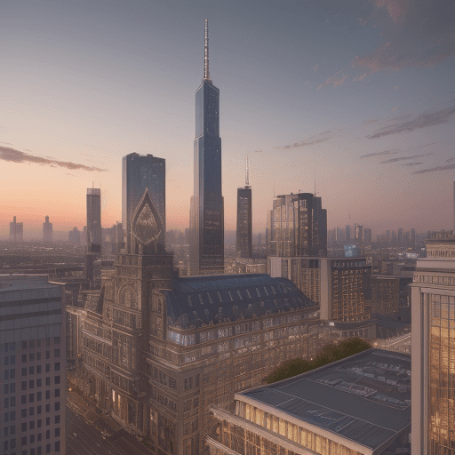 AI generated: High resolution photography exterior design, hotel, city skyline, 8k, intricate detail, photorealist...