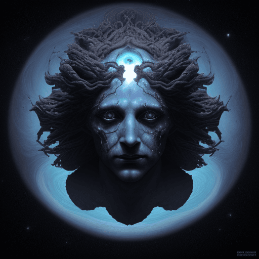 AI generated: In the vast emptiness of the interstellar void, . The Creator, a deity whose face is an ever-evolvin...