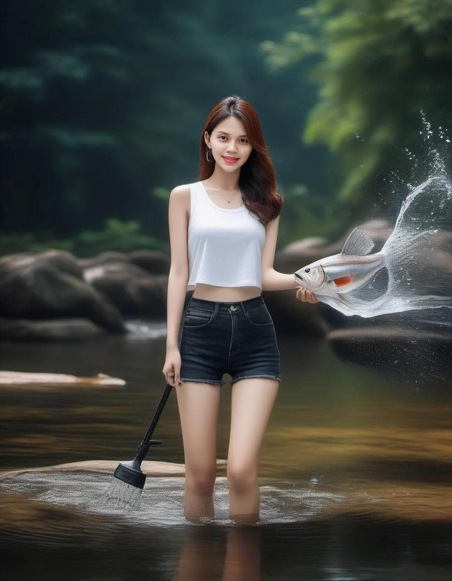 AI generated: young Korean women, kpop idols, 30 years old, naturally beautiful, cute, wearing sleeveless t-shirts...