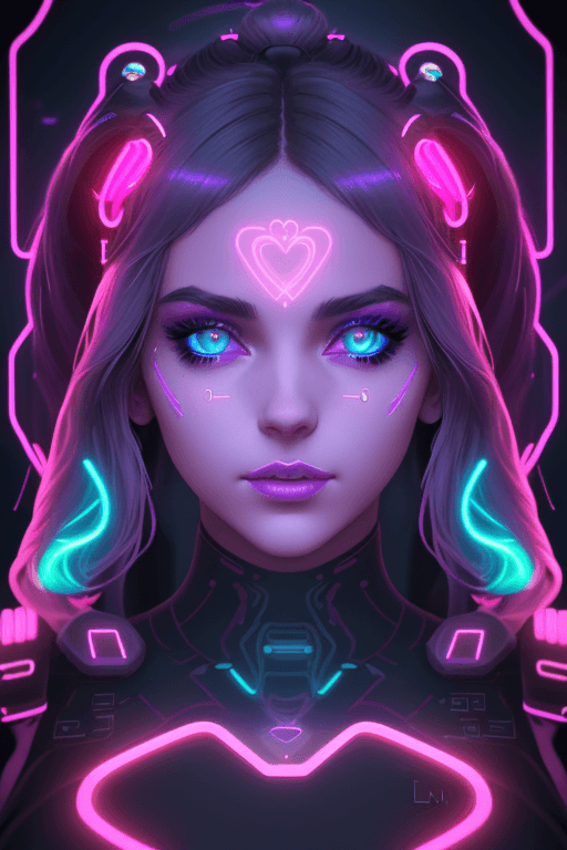 AI generated: <lora:openjourneyLora_v1:0.75>| <lora:synthwavepunkLora300:0.25>| neon light sign in design of face ...