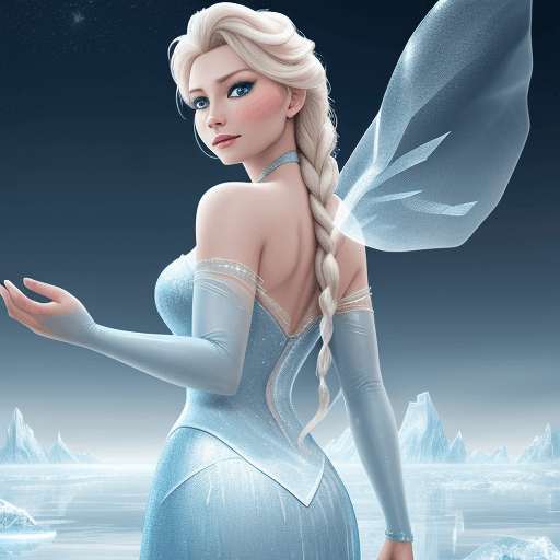 AI generated: High resolution, Elsa, with ice pallas backround