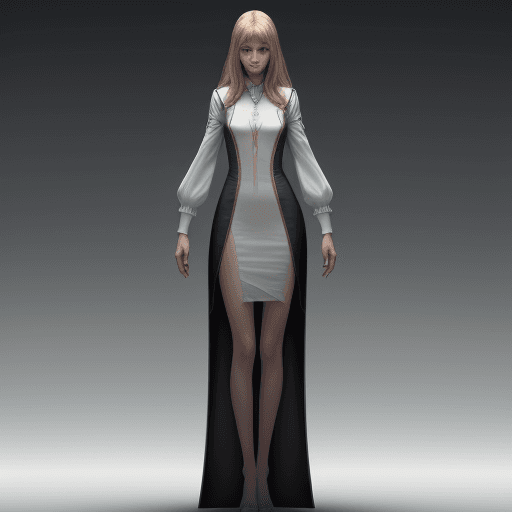 AI generated: Very tall girl ,4 k , ultra HD 