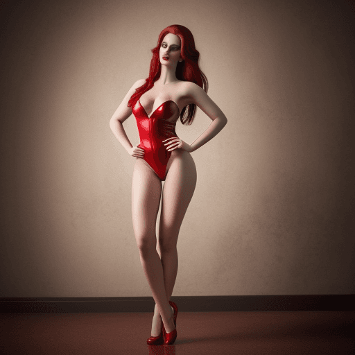 AI generated: Jessica Rabbit beautiful charismatic girl,athletic body, gorgeous figure, interesting shapes, full b...