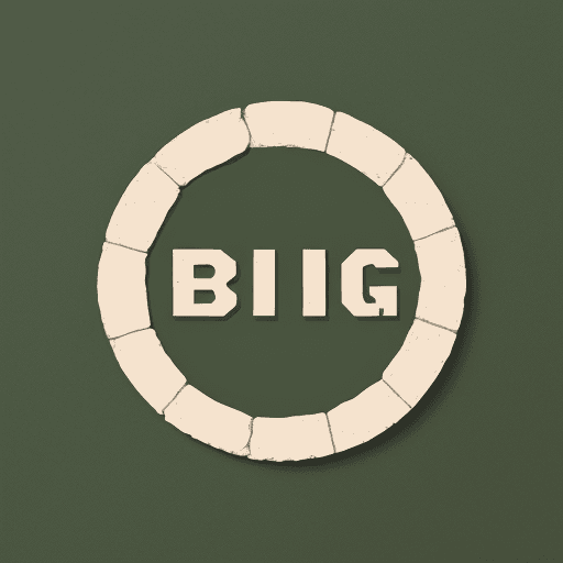 AI generated: Big Brick company round logo, minimal, warm and verdant look and feel, round logo with a brick aesth...