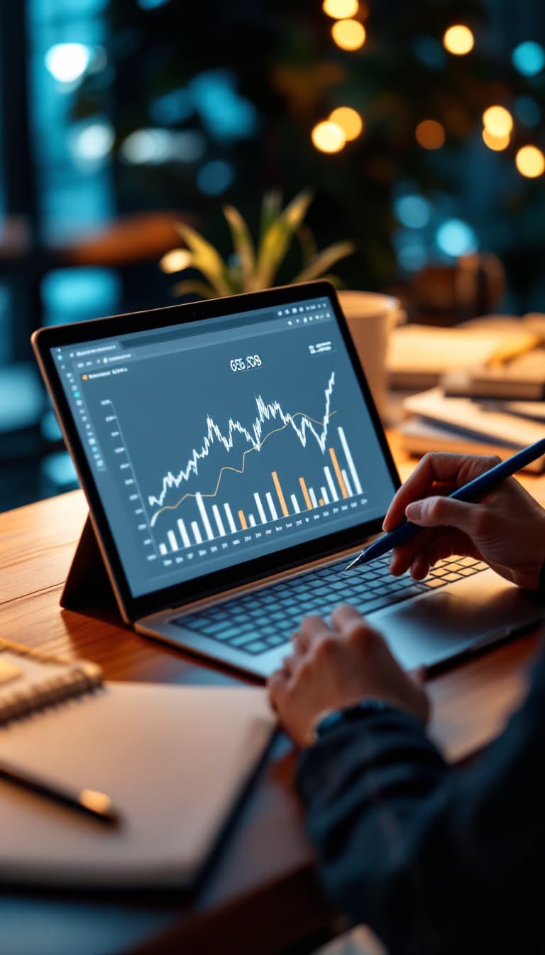 AI generated: Une interface utilisateur élégante montrant des graphiques de croissance financière sur un écran d'o...