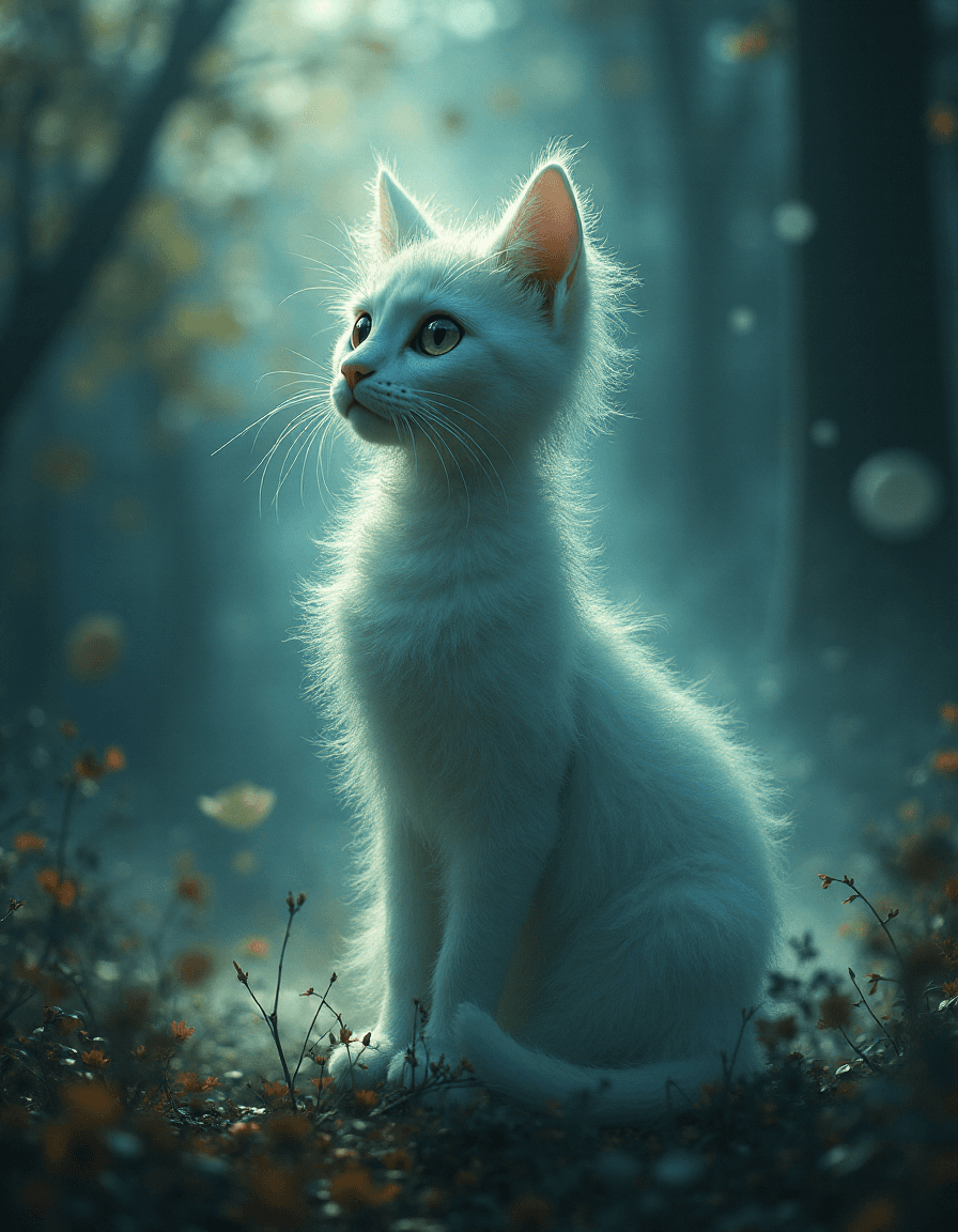 AI generated: lushill style, mystical, transparent, ghost cat of the milky way, Trending on Artstation, {creative ...