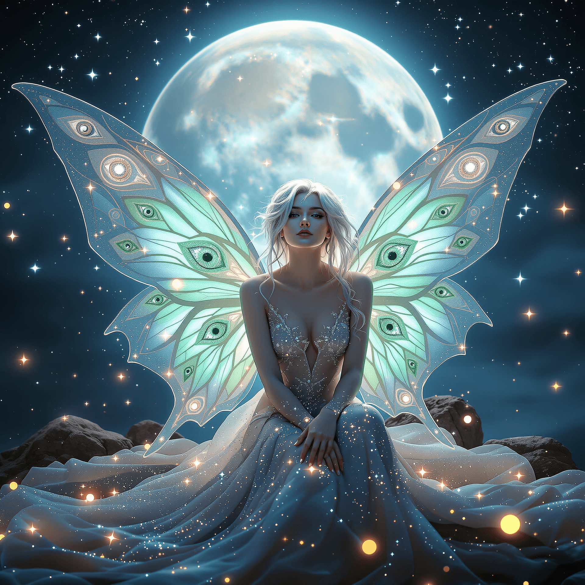 AI generated: Silver-haired Fairy
