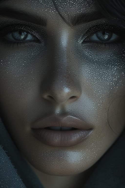 AI generated: (Close-up portrait of a woman:1.3), (detailed facial features:1.3), (dark eyes:1.2), (smokey eyeshad...