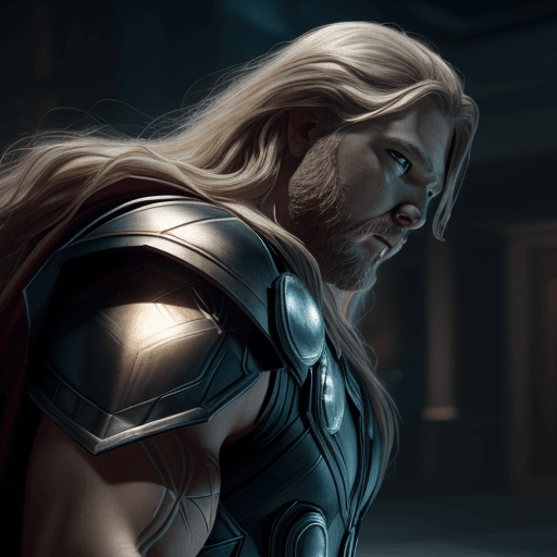 AI generated: Photo of a ultra realistic Thor of marvel, dramatic light, cinematic lighting, 4k, hyper realistic, ...