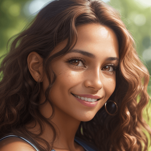 AI generated: A close up of a woman, a character portrait, by Christen Dalsgaard, alone gorgeous Latin woman, slig...