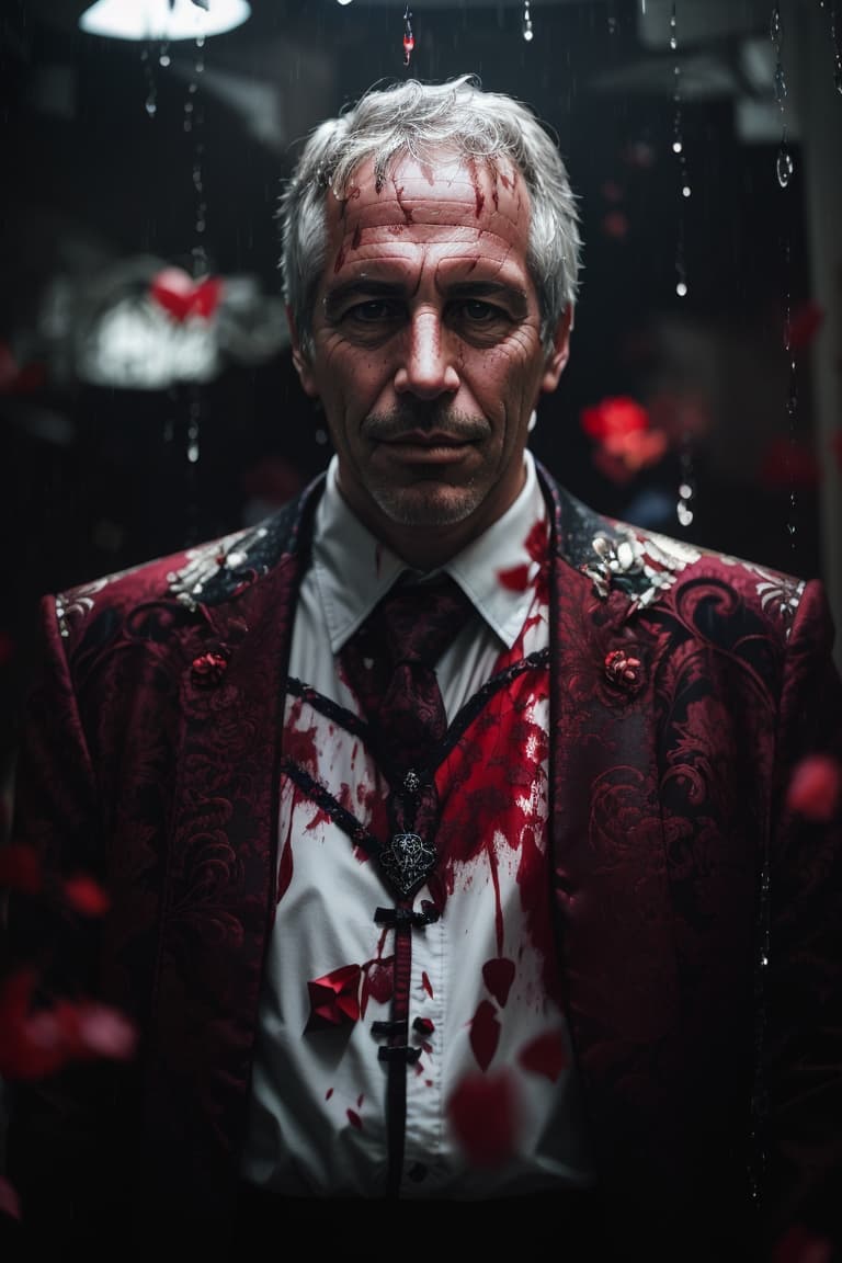 AI generated:  Jeffrey Epstein as Satan, surreal masterpiece of a gothic love, lust, gothic enchanted (adorned zen...