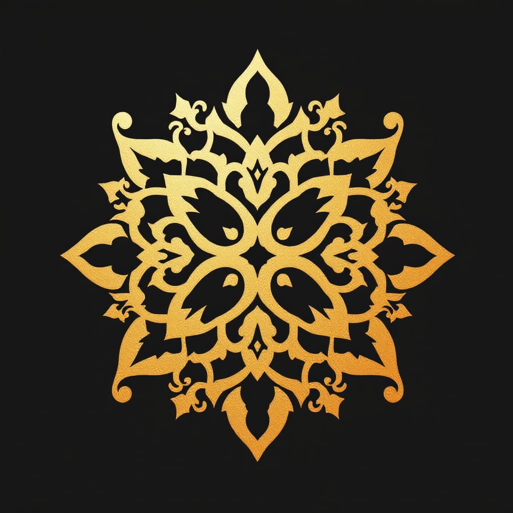 AI generated: luxury brand logo, gold colors, cutout pattern --v 6.0