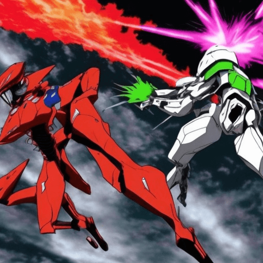 AI generated: evangelion fight in mexico