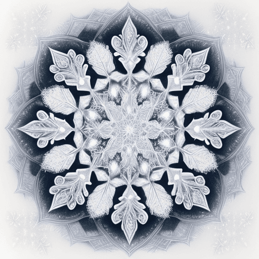 AI generated: detailed drawing snow mandala