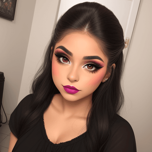 AI generated: a latina girl with makeup 