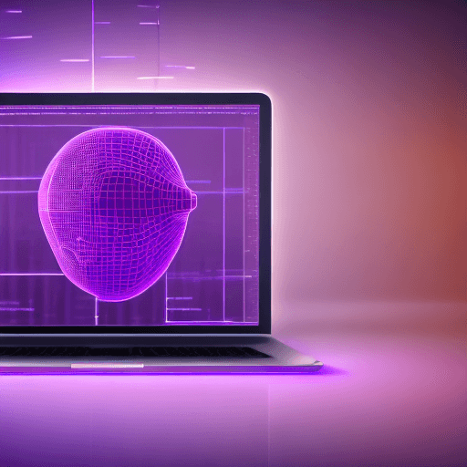 AI generated: artificial intelligence in education concept idea 3d render purple lighting dark background