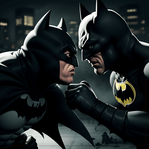 AI generated: batman fight with Mike Tyson, 4k,ultra hd 