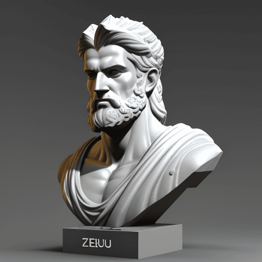 AI generated: zeus en 3d sculpt in ttemplo of olimpo