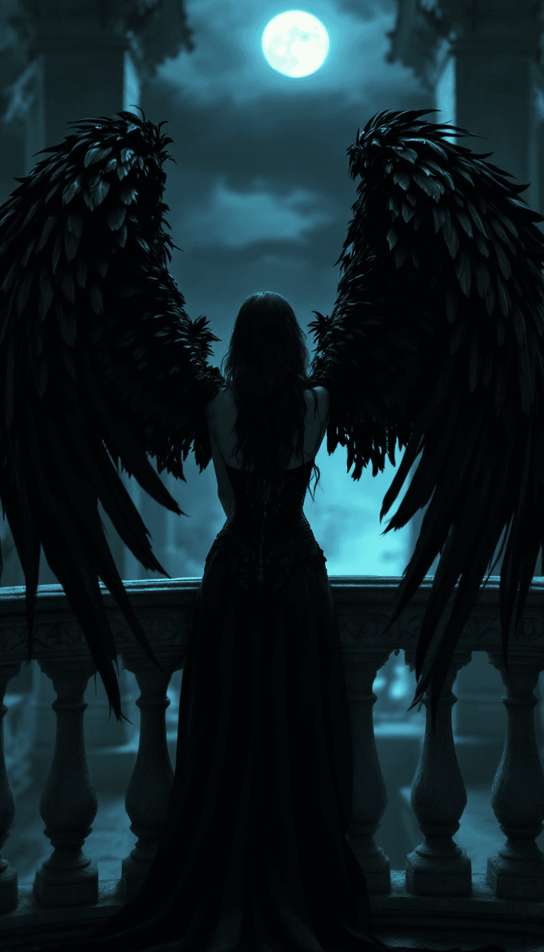 AI generated: a cinematic portrait of Alina Dreymore, a mysterious noblewoman in her early thirties, standing on a...