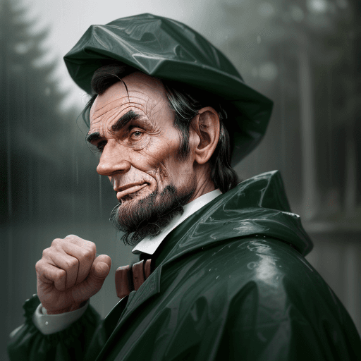 AI generated: An ultra realistic picture of Abraham lincoln, pointing his finger at the viewer, ((dressed as a fis...
