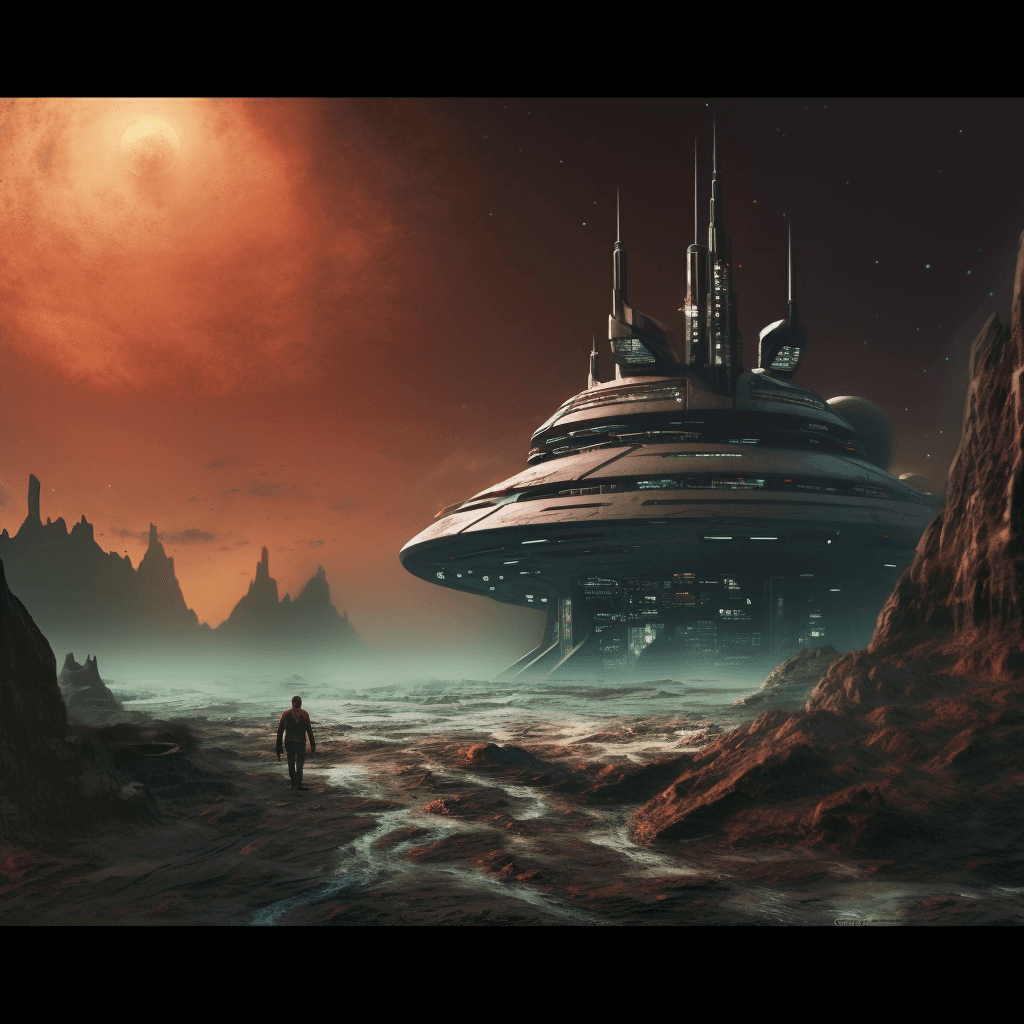 AI generated: landing on an alien planet