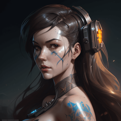 AI generated: pin up on bomb trash metal draw head and shoulders, 8k resolution concept art portrait by Greg Rutko...