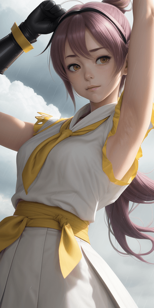 AI generated: masterpiece, best quality,, sakura bakushin o (umamusume),,  (close-up:1.2), rain, cloud, cloudy, sh...