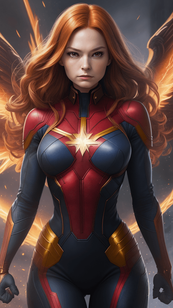 AI generated: (16k, best quality, master:1.2) HDR, Marvel Entertainment Art by, Jean Grey (AKA Marvel Girl, Phoeni...
