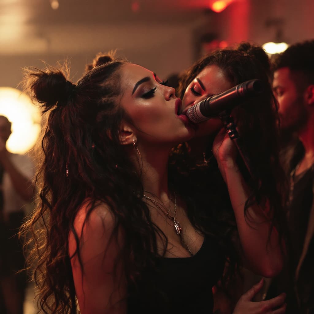 AI generated: Tyla giving a blowjob
on set of a music video
