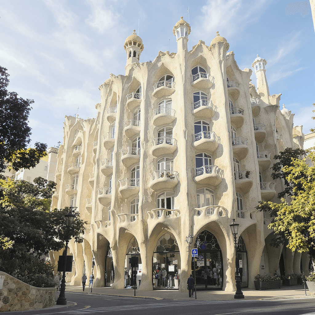 AI generated: modern architecture, inspired by Gaudi, minimalism, modern, 