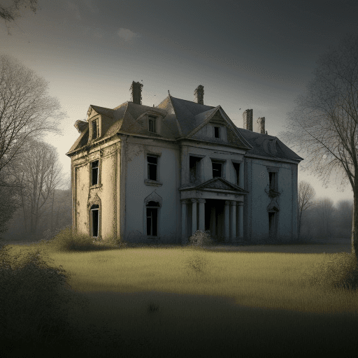 AI generated: An abandoned mansion in the countryside