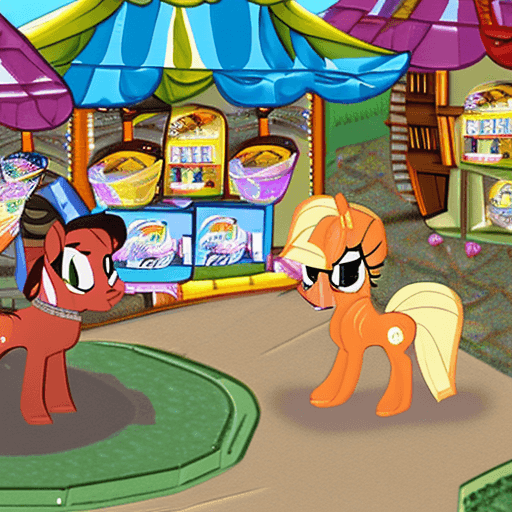AI generated: Transport yourself to the lively town of Ponyville, the vibrant hub of friendship and community. Vis...