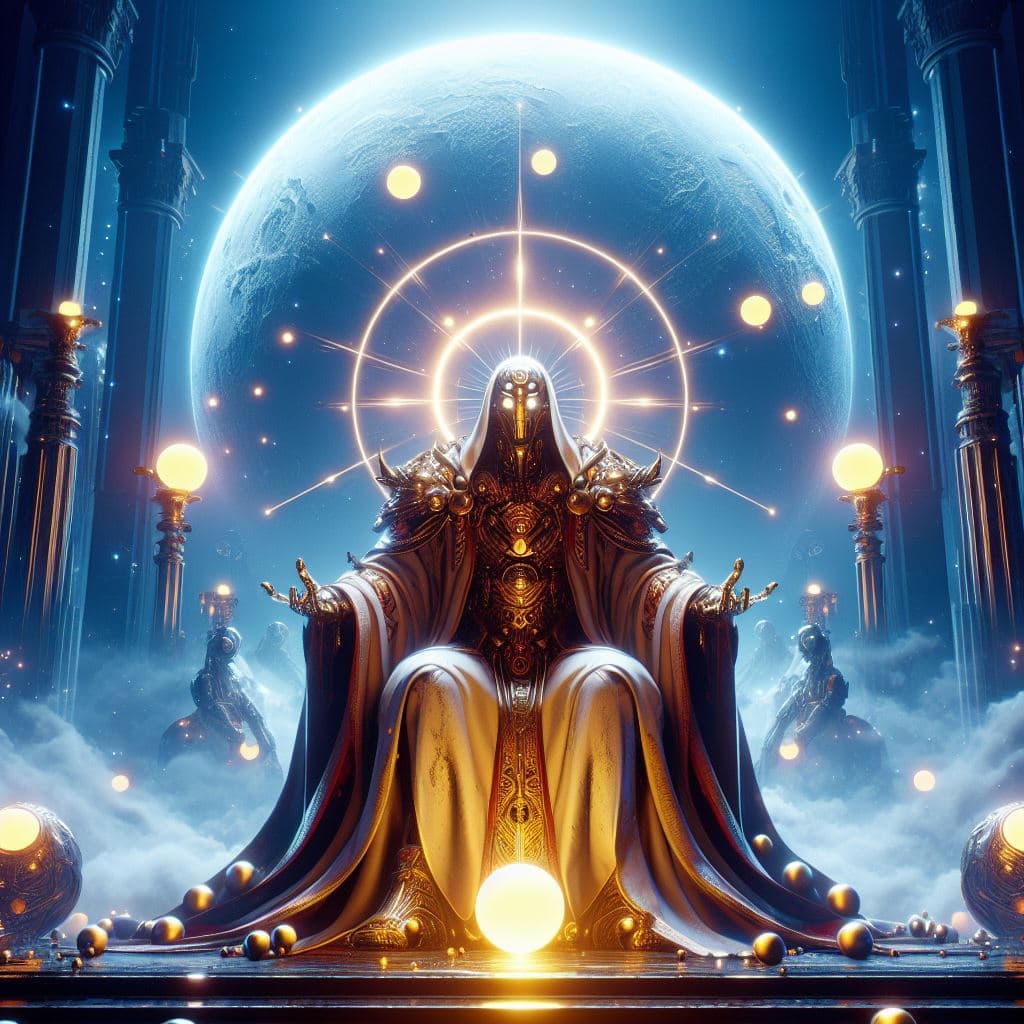AI generated: Create a hyper-realistic portrayal of powerful king, employing Octane Render in Unreal Engine 5. Ach...