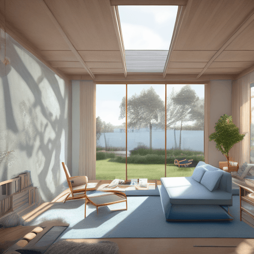 AI generated: High resolution photography interior design, dreamy sunken living room conversation pit, wooden floo...