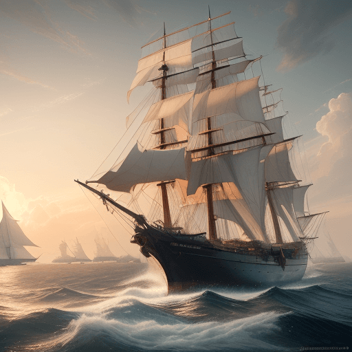 AI generated: Photo of a ultra realistic sailing ship, dramatic light, pale sunrise, cinematic lighting, battered,...