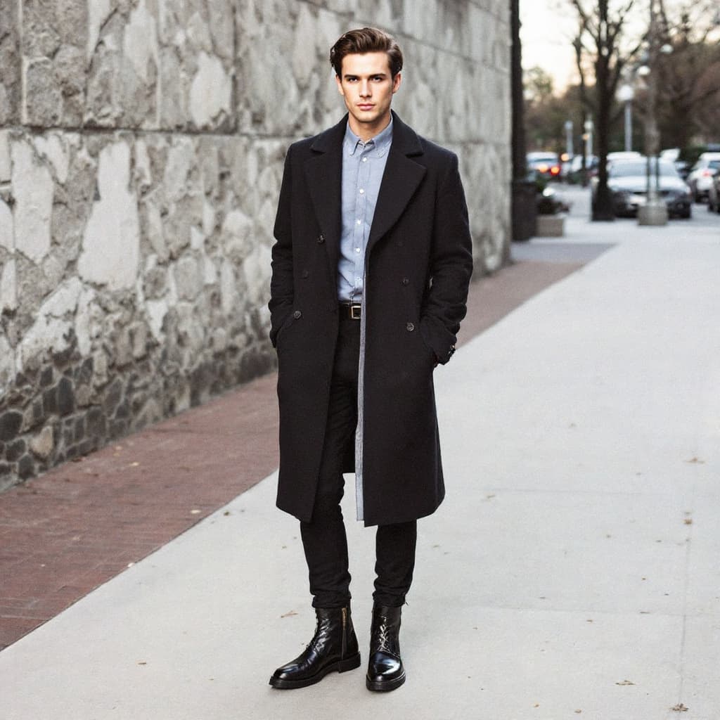 AI generated: MAN IN VINTAGE YSL JOHNNY BOOTS 