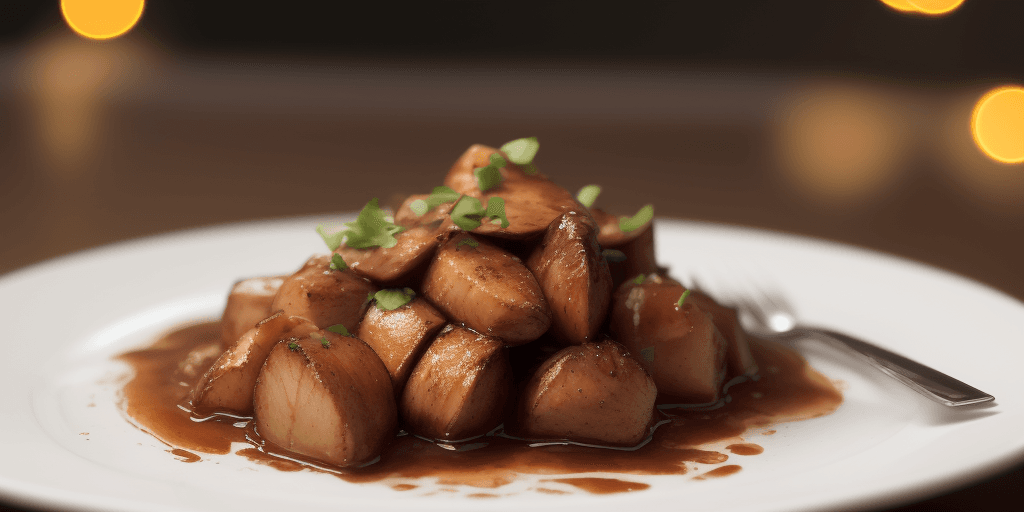 AI generated: masterpiece, high quality, best quality, adobo, deep plate, foodphoto, <lora:foodphoto:0.8>, exquisi...