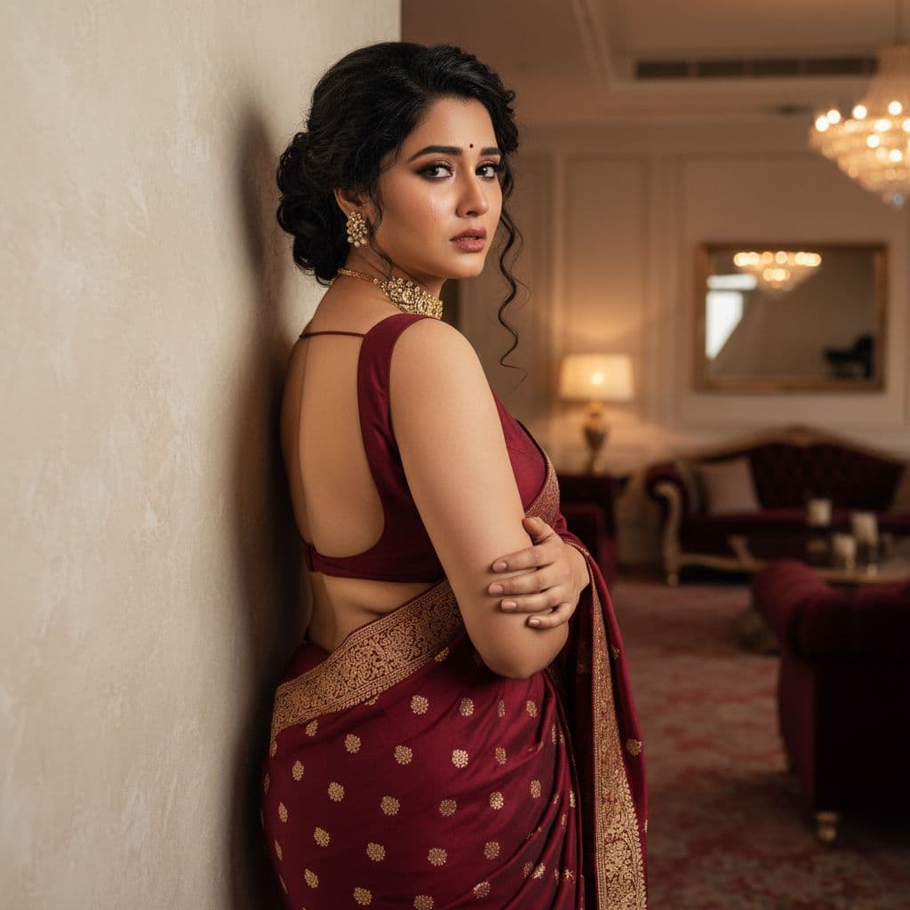 AI generated: full body view  of most beautiful girl as most beautiful indian realstic girl with plus size FLAT st...