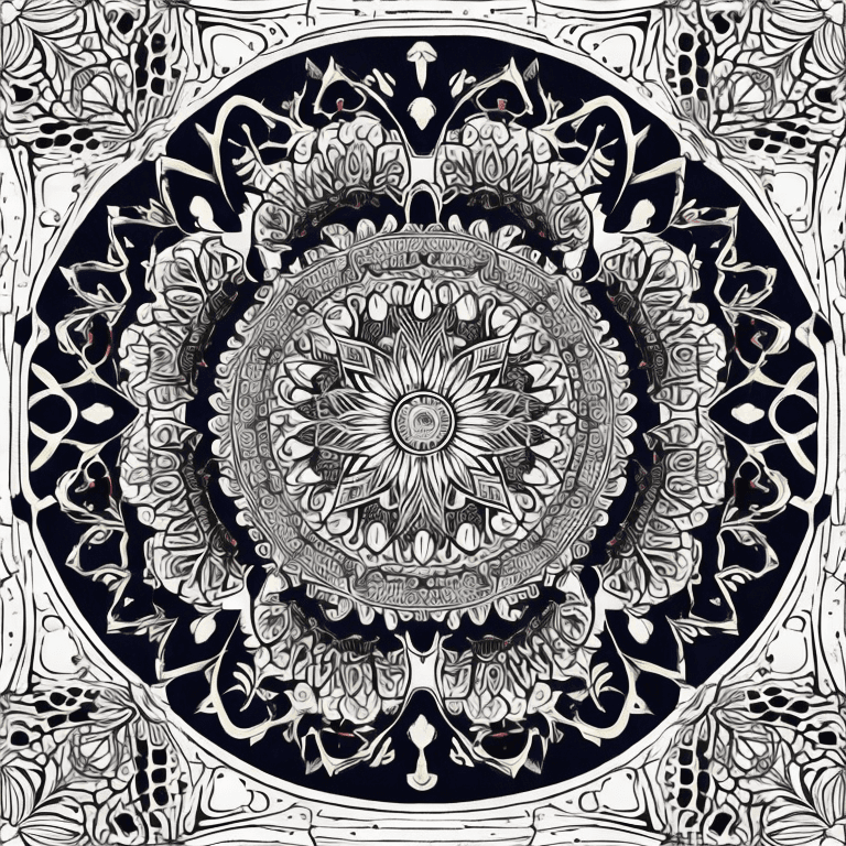 AI generated: ((Heart)), 
mandala, cat full body, mandala body, mandala face, full background mandala, Coloring pa...