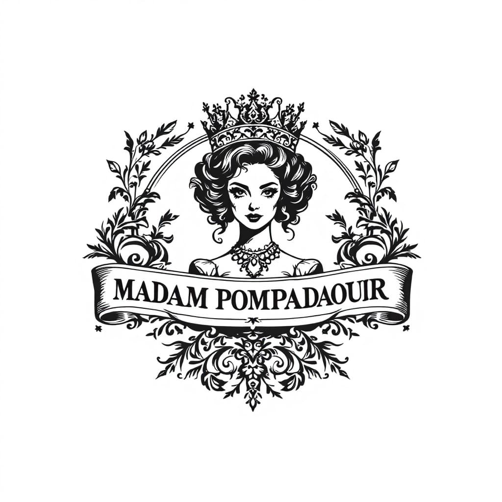 AI generated: logo for a restaurant named madam pompadour