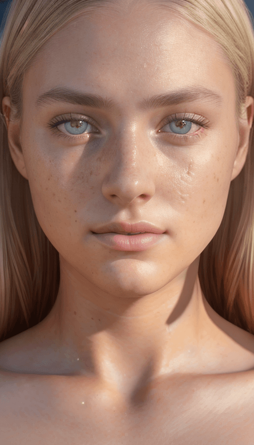 AI generated: ultra-detailed face, 24k, soft natural light, 85mm, sunshine on her face, staring at the camera, lon...