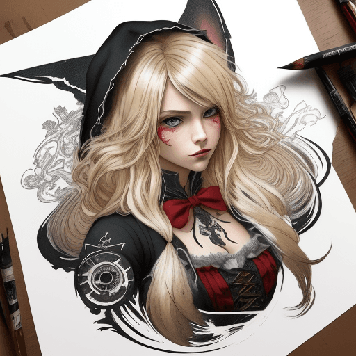 AI generated: Vektor Create an exquisite ink painting on white paper that is the perfect multi-exposure work of ar...