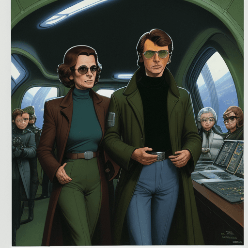 AI generated: A young man with brown hair in a blue turtleneck, wear a sunglasses and holding glasses is standing ...