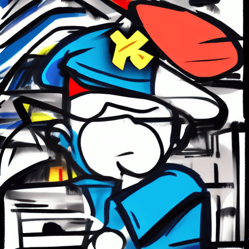AI generated: A man with sunglasses for the sun with a blue cap in the style of cartoon anime