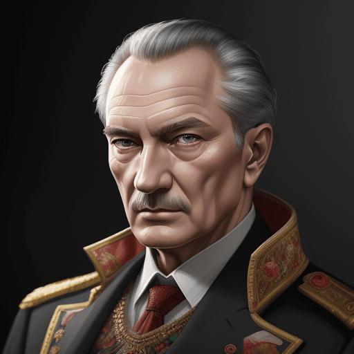 AI generated: Ataturk detailed face, 8k resolution, painted, dry brush, brush strokes, razumov style and garmash s...