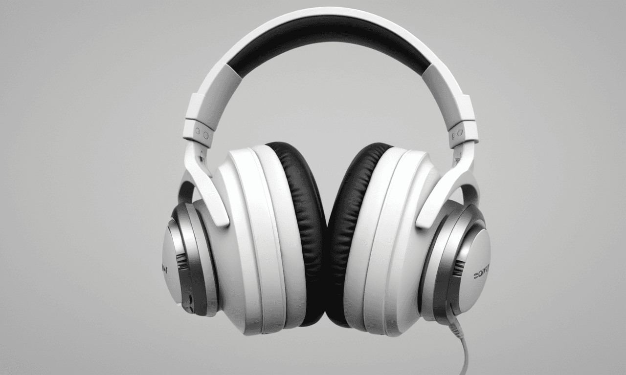 AI generated: a hand holding a pair of headphones, an ambient occlusion render, neo-dada, sleek waterproof design,...